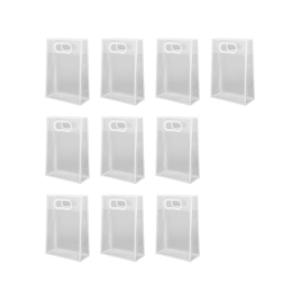 Large Capacity Plastic Shopping Bag Ergonomic Grip Handle Translucent Gift Handbag Perfect For Market Trip And Travel