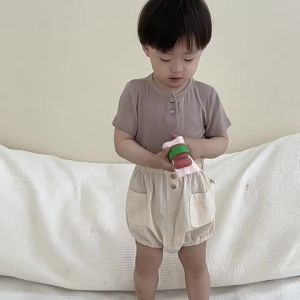 Childrens Summer Clothes - Lightweight 2026 Baby Summer Clothes Korean Style Childrens Clothing Boys Short Sleeve Button-Up Shirt T T-shirt and Shorts Suit