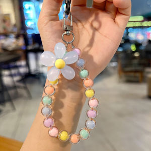 Women Girls Anti-Lost Flower Pendant Jewelry Bracelet Mobile Phone Chain Cellphone Strap Phone Lanyard Beads Phone Chain phone strap holder lanyard