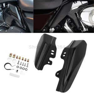 Motorcycle Black Air Deflector Heat Shield Motocross ABS Trim For Harley Touring Electra Street Glide Road Glide FLHR FLHX 01-08