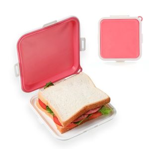 Kotak Penyimpanan Makan Siang Sandwich Sandwich Box Kotak Penyimpanan Makanan Bahan Silikon