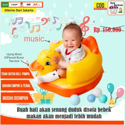 Sofa Kursi Makan Bayi belajar duduk balon Baby Chair Model Tiup Bebek Dengan Music Musik dan tanpa musk seat baby chair
