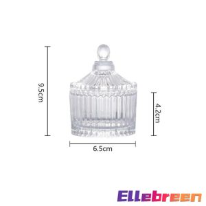 Ellebreen Crystal Glass Candy Jar With Lid Jewelry Storage Jar Multi-Functional Transparent Storage Jar 1Pc