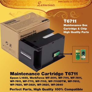 Maintenance 6711 Box T6711 / PXMB3 Chip Compatible CipReset Busa Printer Epson L1455 WorkForce WF-3010DW 3520DWF 3530DTWF 3540DTWF 3620 3620DWF 3640 3640DTWF 7110 7110DTW 7610 7610DWF 7611 7620 7620DTWF 3011 3531 3641 7111 7621 PX-M5040F S5040 M5041F S740