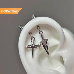 【PCWFKef】 1PC thời trang hợp thời trang thanh kiếm Mặt dây chuyền Tai xương móng tay thép không gỉ Bông tai cho phụ nữ cơ thể đâm thủng phụ kiện