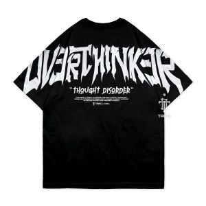 KAOS OVERSIZE & REGULER | OVERTHINKER BLACK T-SHIRT | COTTON COMBED | TRIAD GRAPHIC STREETWEAR APPAREL | A4746