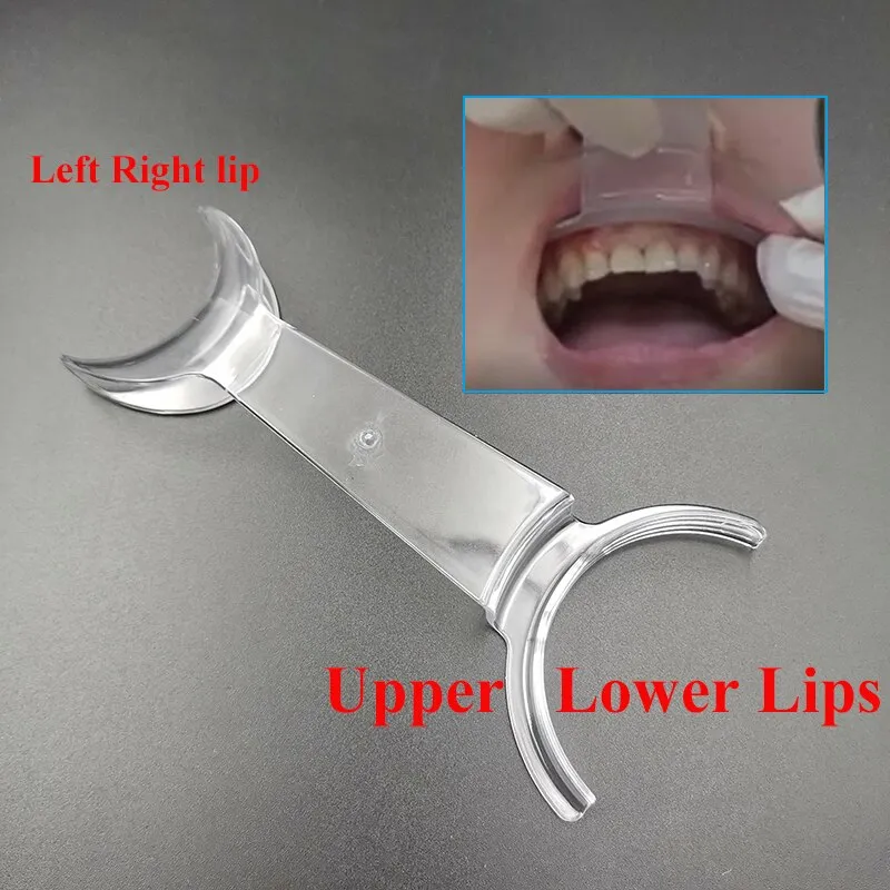 2-Piece Dental Cheek & Lip Retractor – Double-Headed T-Shape, Clear Plastic, For Intraoral Procedures