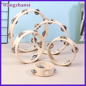 wangzhansi กลองมือ4 6 7 8 10นิ้วเครื่องดนตรีเพื่อการศึกษา Orff มือหมุนกระดิ่งมือหมุนวงแหวนกลองไม้แถวเดียว