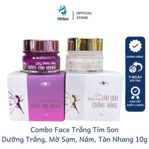 Combo face nám trắng tím son NHILEE NL265 dưỡng da trắng sáng xóa mờ nếp nhăn sạm nám tàn nhang chống nắng an toàn da không bắt nắng 10g