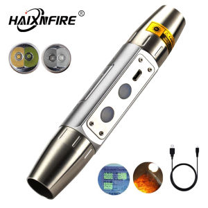 HaixnFire ไฟฉาย LED SV340 ดวง ชาร์จ USB ได้ กันน้ํา เครื่องตรวจจับหนังสือเดินทาง ไฟฉาย