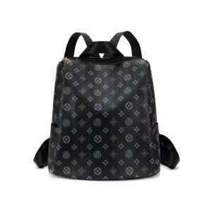 F&S BAG # 1318 ADJUSTABLE STRAP MONOGRAM LEATHER BACKPACK FOR WOMEN - ELEGANT CAUSAL SCHOOL BAG