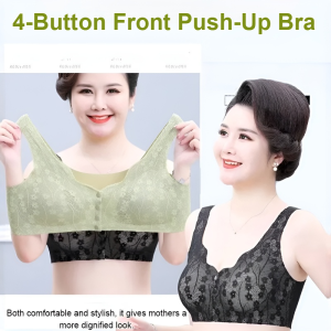 【Veimia】Front Closure Anti-sagging Seamless Bra For Woman Large Size Push-up No Steel Ring Lace Underwear