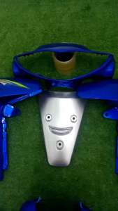 ชุดสีสแมช ปี 2004 สีน้ำเงินท้ายบรอนซ์ รุ่นหน้ายิ้ม กันตกสั่น มี 7 ชิ้น - สีรถยนต์พ่นดี, สวยเงางาม, พร้อมสติ๊กเกอร์, แพ็คใส่กล่องดี