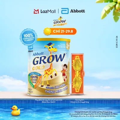 Lon sữa bột Abbott Grow Gold 3+ 800g tặng 1 Kính bơi hươu Grow