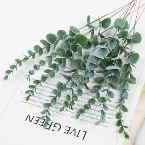 10PCS Artificial Eucalyptus Stems Bunches Fake Greenery Leaves Bouquet For Wedding Home Party Floral Arrangements Decor