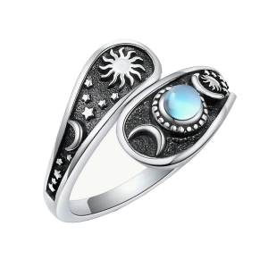 Thiết kế thanh lịch Nhẫn đá mặt trăng có thể điều chỉnh với thân có thể mở cho hợp Kim Mặc hàng ngày và dịp đặc biệt