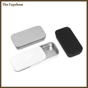 [The Fayshow] Metal Rectangular Empty Mini Tin Box Tinplate Push Candy Cases Storage Box