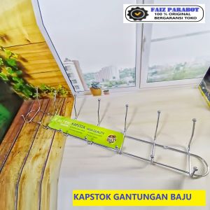KAPSTOK STAINLES BESAR 14 KAIT- GANTUNGAN BAJU TEMPEL HANGER  DINDING
