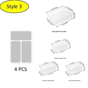 3/4/5/7PCS Desk Drawer Organizers Set Makeup Organizer Plastic Makeup Storage Clear Transparent Storage Box for Office Bathroom