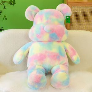 55-120cm Cute Violent Bear Plush Toy Tiedye Teddy Bear Doll Sleep Pillow Birthday Gift for Kid Girls Teddy Bear Boneka Besar Murah