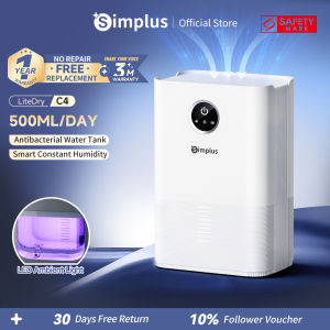 Simplus Dehumidifier 500ml/Day 1L Water Tank Home Dehumidifying Drying <40dB Quiet Moisture Saving Lite Dry-C4