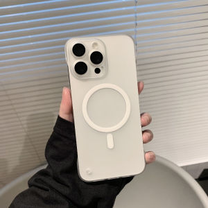 CrashStar MagSafe Borderless Matte Translucent Ultra Thin Hard Shockproof Phone Case For iPhone 16 15 14 Pro Max Plus 13 12 Pro Max Wireless Charging Phone Cover Frosted Clear Anti-fingerprint Protective Casing Shell With Lens Films