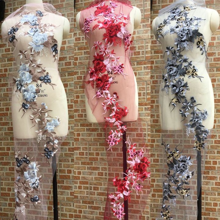 Big Size 90cm Length Rose Flowers Clothes Trims Applique Clothes