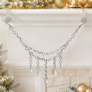 OOG 3 Layer Christmas Decorations Transparent Acrylic Rhinestone Beads Pendant Artificial Snow Icicle Hanging Ornaments Christmas Decoration