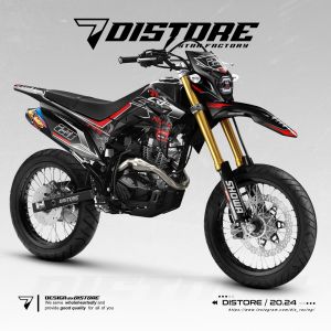 Decal crf 150 l full body hitam sangar merah putih biru free custom nama nomor