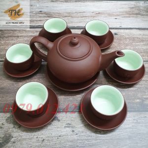 Bộ ấm chén tử sa bát tràng Phúc Lộc Thọ dung tích 400ml