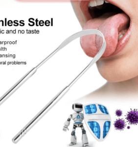 Stainless Steel Tongue Scraper Reusable Tongue Brush Cleaning Scraper Oral Care Keep Fresh Breath Improve Oral Hygiene