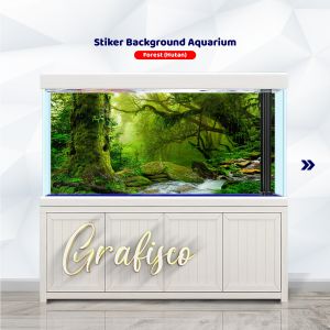 Stiker Background Aquarium Motif Hutan Forest