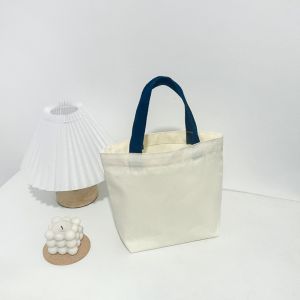 Plain Canvas Woven Tote Bag Candy Color Cloth Small Buggy Bag Cute Bags Japanese Lunch Beg Telekung