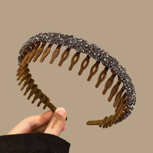 🔥C.three Exquisite Rhinestone Hair Band Anti-slip Hair Band Washing Face Flocking Headband