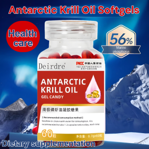 Antarctic Krill Oil Softgels Premium Omega-3 with Astaxanthin Supports Heart Liver Eye Health Blood Lipid Balance 60 Capsules