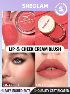 SHEGLAM Cheeky Color Jam Blush Bouncy Creamy Multi-Use Lip & Cheek Cream Blush Long Lasting Natural Flush Makeup