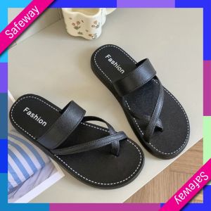 1229 - New Beach Slippers Women Summer Fashion Outdoor Seaside Thick Bottom Wedge Heel Flip Flops