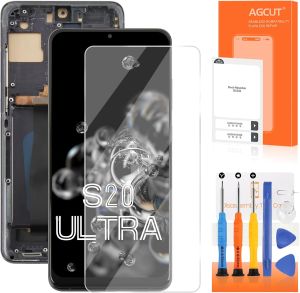INCELL for Samsung Galaxy S20 Ultra Screen Replacement Display S20 Ultra 5G LCD for Samsung S20 Ultra G988B G988U LCD Digitizer Touch Assembly Black with Frame(No Fingerprint)