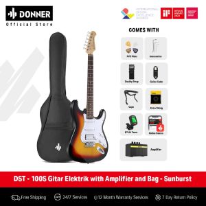 Donner DST - 100S Gitar Elektrik with Amplifier and Bag - Sunburst