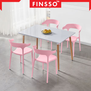 FINSSO [120X60CM] TIA Simple Dining Set [1 Table + 4 Chairs]/Mordern Dinning Table Set/ FREE SHIPPING FOR KLANG VALLEY