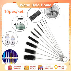 10Pcs/Set Straw Cleaning Brush Kit Utility Nylon Straw Brush Cleaner Bottle Tube Pipe Small Long Multifunctional Cleaning Tool Stainless Steel Long Handle Drinks Straw Cleaner