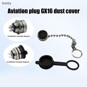 🎄【Special price】Dolity 1Pair GX16 Connector Plug Cover Waterproof Dust Rubber Metal Cap Circular Connector Protective Socket Sleeves