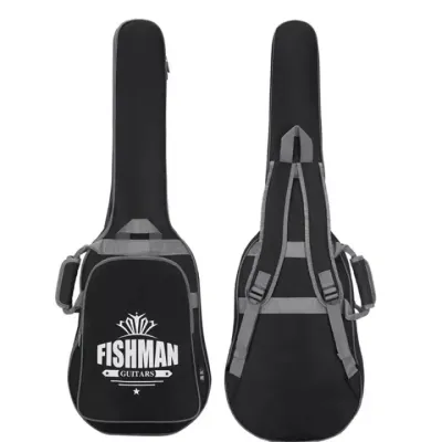 Fisherman 39 นิ้วกันน้ำไหล่คู่กีตาร์ไฟฟ้ากระเป๋ากีตาร์กระเป๋าเป้สะพายหลัง 6 มม.ผ้าฝ้ายเบาะ Bag 39นิ้วกระเป๋ากันน้ำกีต้าร์ไฟฟ้า