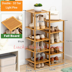 【Bamboo Doorway Shoe Rack】Minimalist Wooden Shoe Shelf/ 6/7/8 Tier Shoe Rack / Fireheart