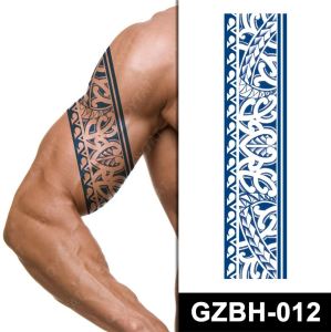 [𝚂𝚝𝚎𝚊𝚍𝚢𝙸𝙽𝙺] Realistic Samoan/Tribal Design Temporary Tattoo Stickers – 2-Week Durability for Fashion & Sports Events