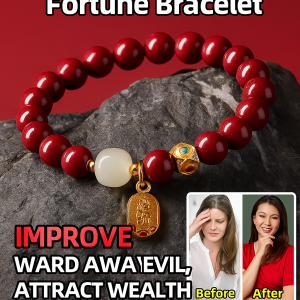 สร้อยข้อมือคริสตัลทรายที่มีเนื้อหาสูง ลูกปัดแร่ใสและแวววาวแห่งความมั่งคั่งสีชาด เครื่องประดับมงคลสำหรับผู้ชายและผู้หญิง