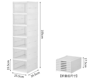 Shoe Boxes Stackable Transparent Shoe Organiser Plastic Shoe Rack Shoe Cabinet with Door Space-Saving  Foldable