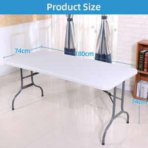 6Ft Outdoor folding table long table Folding Half Table Portable Folding Table Long table Household Picnic Table Laptop table Study Table Plastic folding table
