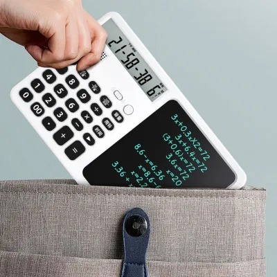Homtom Multifunctional Talking Calculator Rechargeable 12 Digits Large Display Calculator with Notepad Big Sensitive Keys for School Business Work