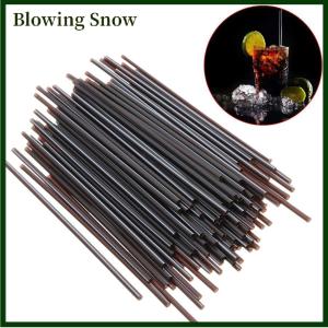 Blowing 100X Black Plastic Mini Cocktail Straws For Celebration Drinks Party Supplies